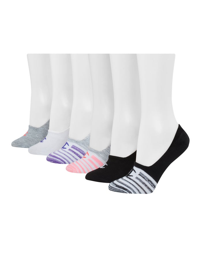 Champion Dame Sokker Hvide/Sort/Grå - Performance Invisible Liner 6-Pairs - Danmark CPR-084163